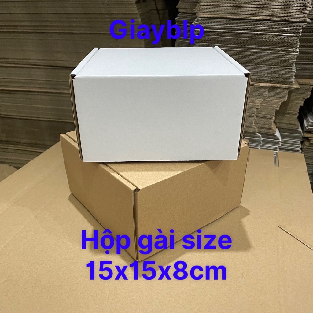 Hộp carton gài đựng quần áo, phụ kiện size 15x15x8cm