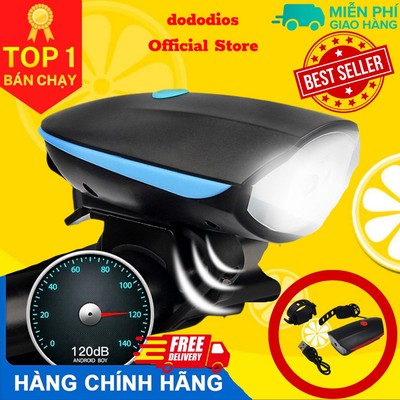 Đèn Xe Đạp Thể Thao Led Chống Nước Đèn Sáng Còi To Xe Đạp Thể Thao Dc001 - Chính Hãng Dododios - Màu Xanh
