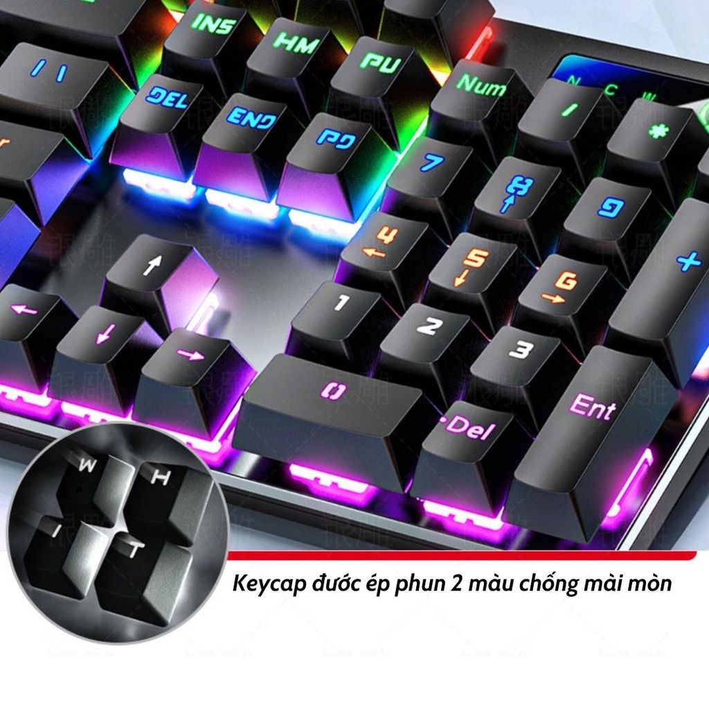Bàn phím cơ ZK3 Blue switch Gaming Led RGB 5 chế độ nháy full size 104 phím - Bàn phím cơ 2