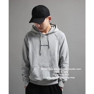 RB46_Rập giấy may áo hoodie raglan nam