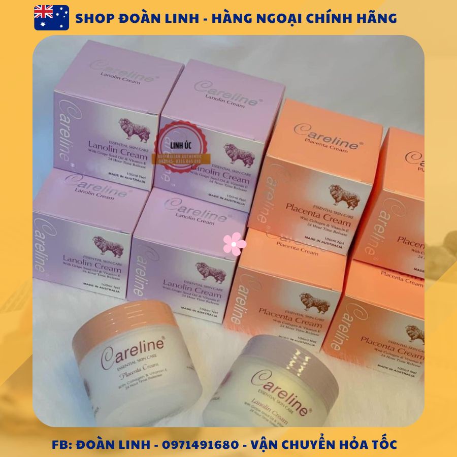 Kem Dưỡng Da Nhau Thai Cừu CARELINE Placenta Cream, Hàng úc đi air, Kem Dưỡng Da Nhau Thai Cừu CARELINE Placenta Cream