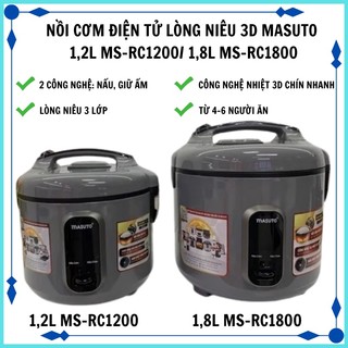 Nồi cơm điện tử lòng niêu 3d masuto 1,2l ms-rc1200/ 1,8l ms-rc1800