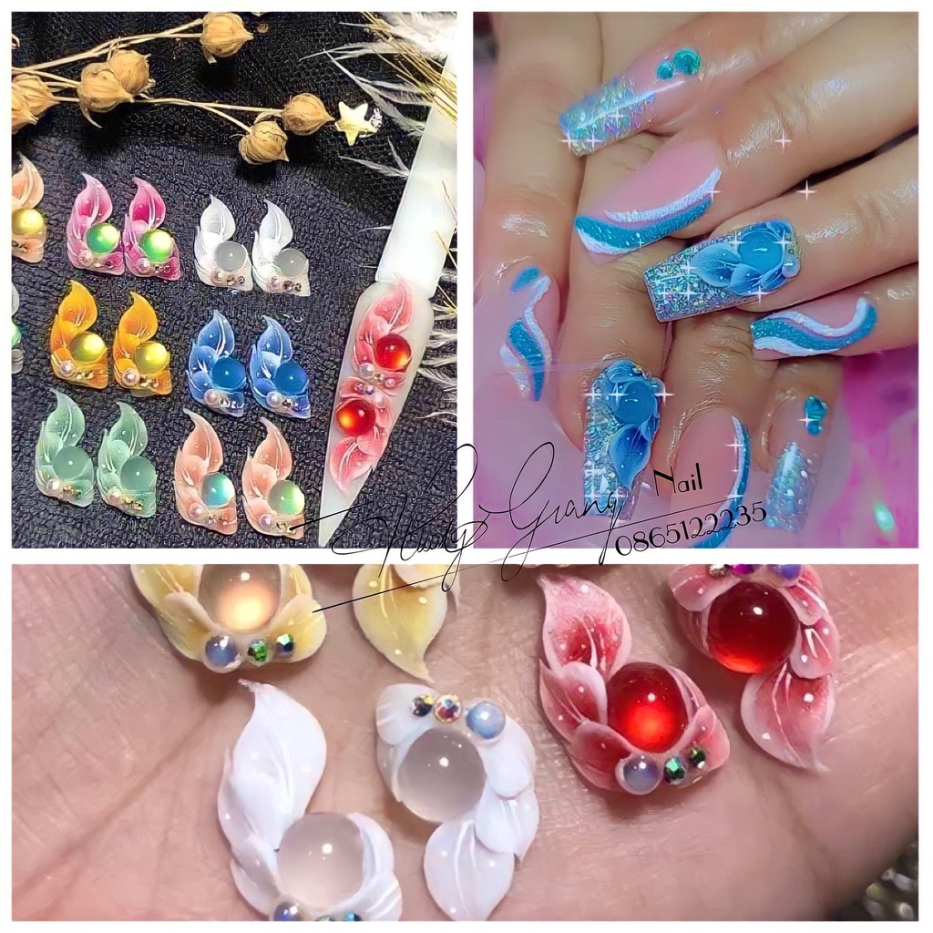 hoa bột hoa nail- hoa đính móng tay