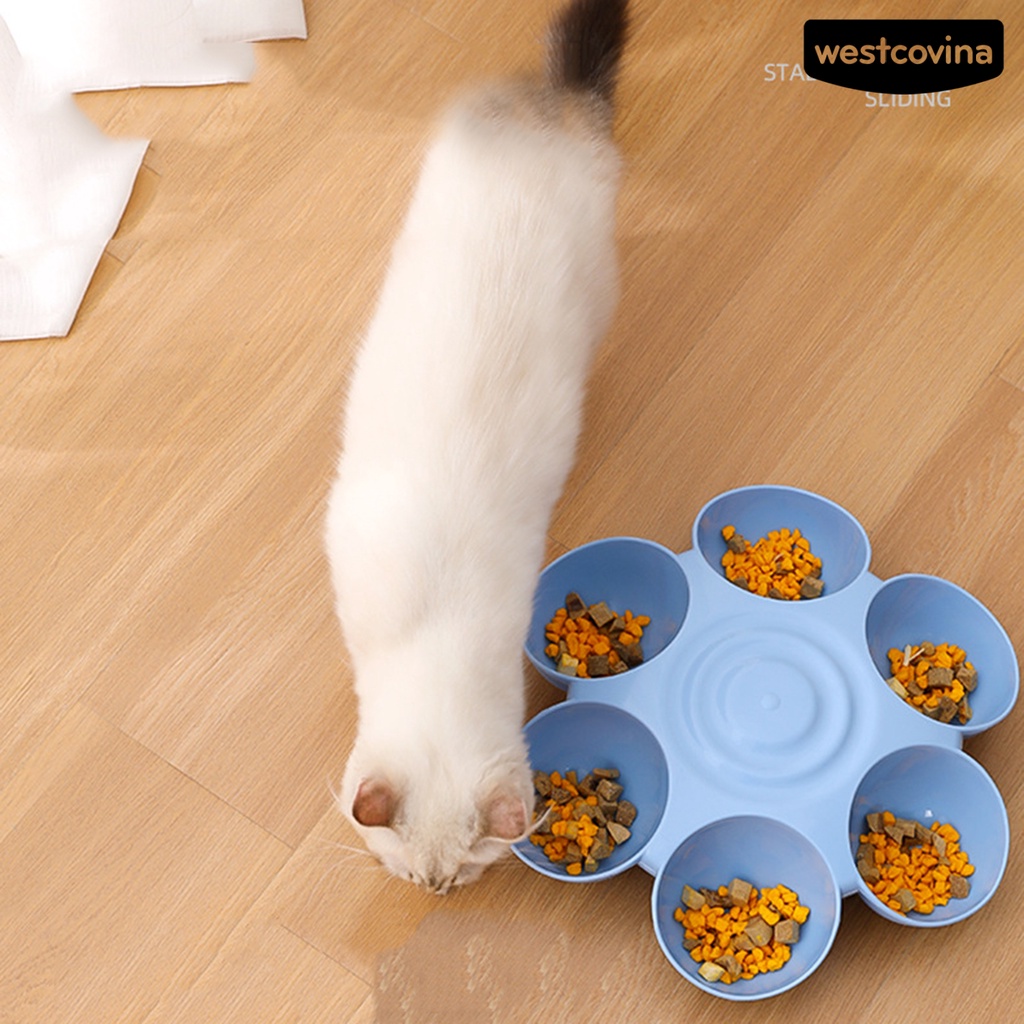 [COD]♘Bát Ăn Dặm 15 Độ Chống Trượt Hình Bông Hoa Cho Thú Cưng