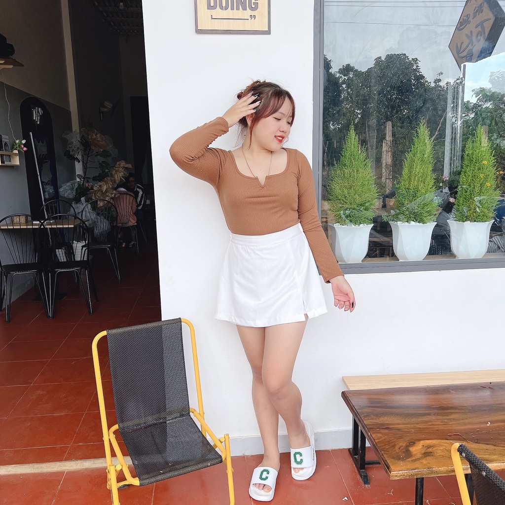 Áo Thun Kiểu Croptop Bigsize Chun Thun Tăm Cao Cấp Co Dãn Lên Phom Sang Chảnh Dễ Thương Hình Thật MÃ G64