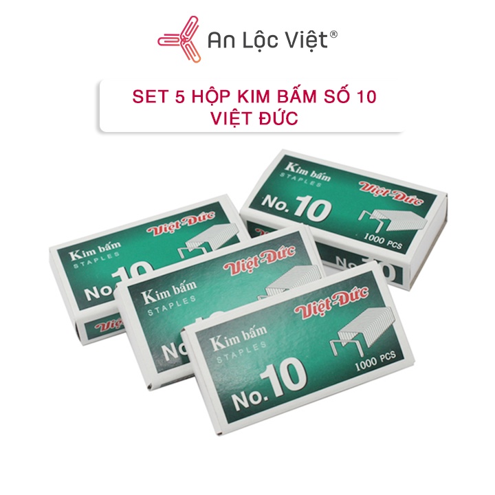 Set 5 hộp Kim bấm số 10 Việt Đức Bấm tối đa 20 tờ