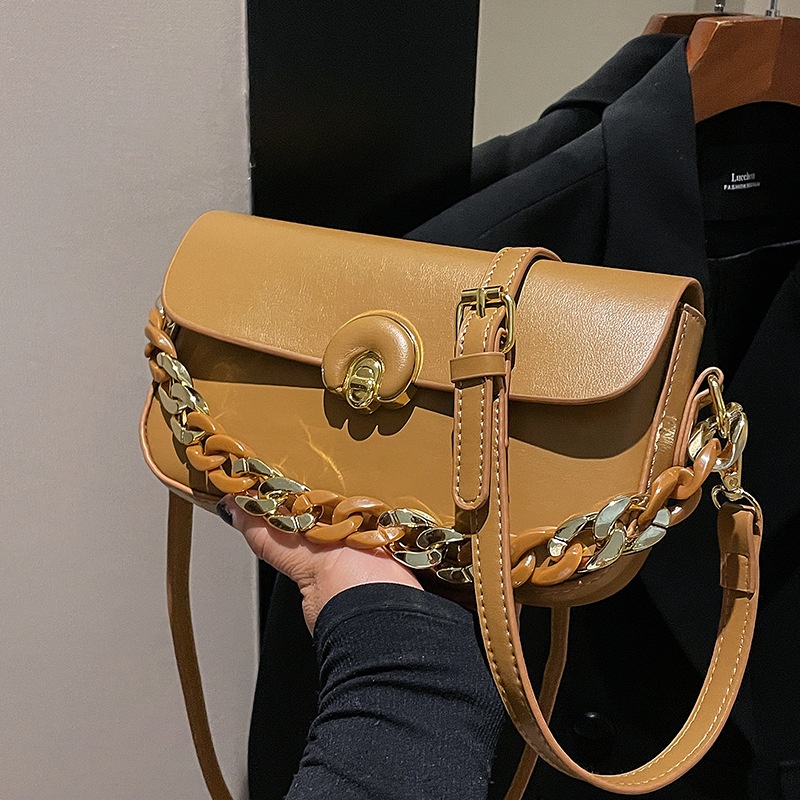 Túi Đeo Chéo Bằng acrylic Màu Nâu Phong Cách retro Thời Trang Cho Nữ