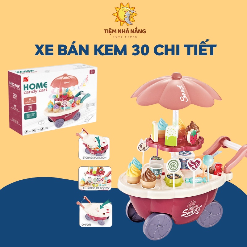 Đồ chơi xe bán kem 2 tầng 30 chi tiết có đèn và nhạc phát vui nhộn cho bé - Tiệm Nhà Nắng