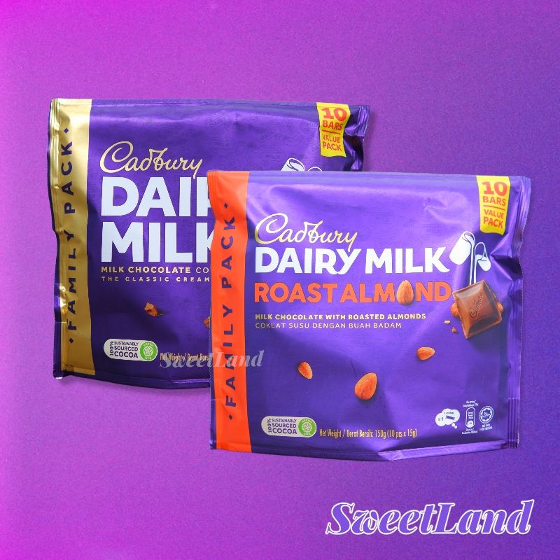 Socola Cadbury Dairy Milk túi 150g 10 thanh