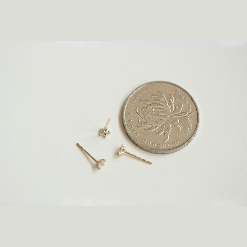 Khuyên Tai Mạ Vàng Hình Ngôi Sao Đính Đá Zircon Phong Cách Hàn Quốc