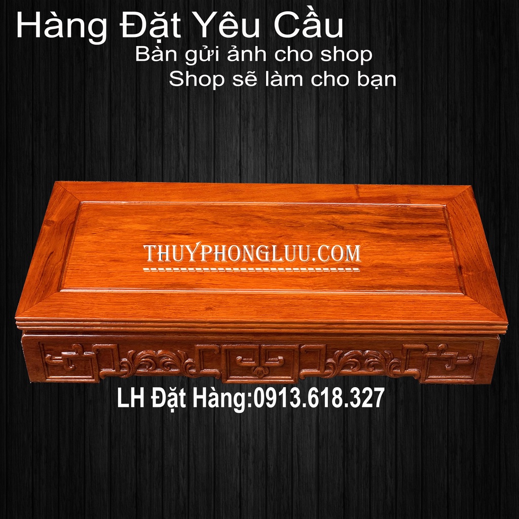 Bàn osin trường kỷ chữ nhật trạm chiện gỗ hương - Hàng Đặt