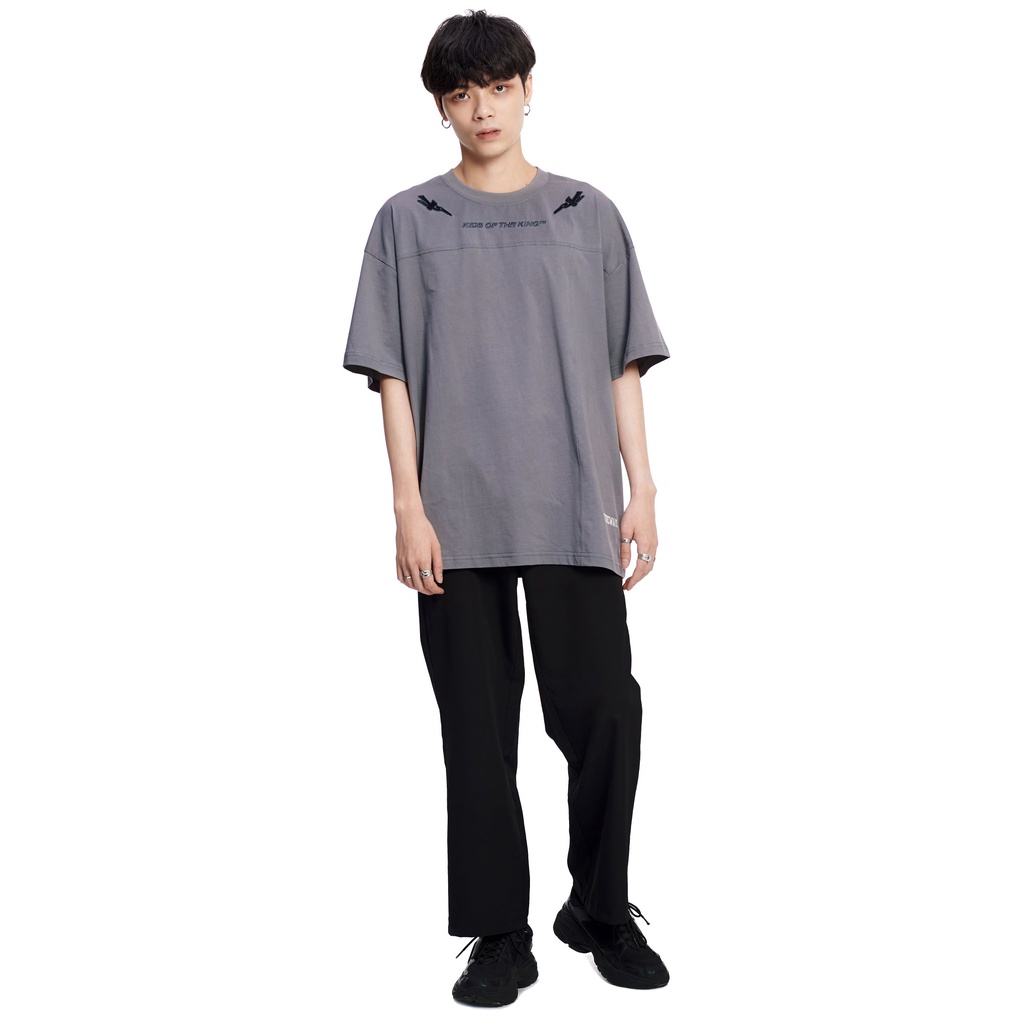 5THEWAY® /kids/ DROP SHOULDER TEE™ in SHARKSKIN aka Áo Thun XÁM Tay Ngắn