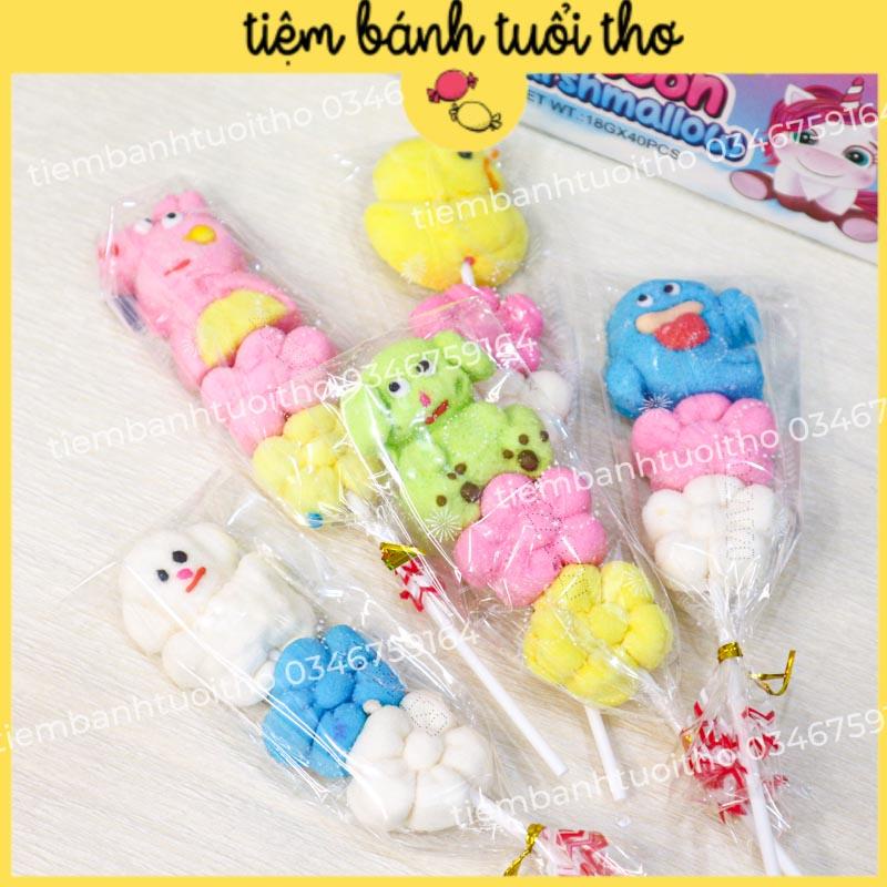 [Size Lớn] Que Kẹo Dẻo Bông Gòn Mashmallow Hoạt Hình Màu Sắc Dễ thương (18g)