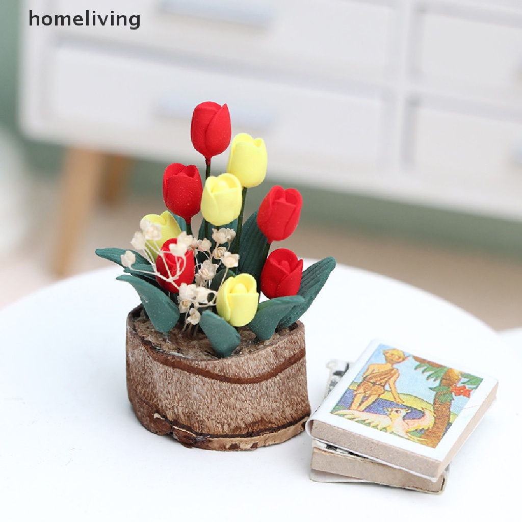 Mô Hình Hoa Tulip Mini Nhiều Màu Sắc Tỷ Lệ 1: 12 Trang Trí Nhà Búp Bê