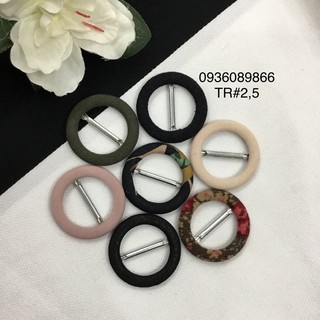 Đầu khoá thắt lưng bọc vải đương kính 3,6cm TR2,5