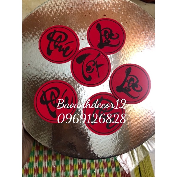 Một miếng ticket chữ dán trang trí giỏ quà Tết  làm đồ handmade | Phụ kiện trang trí