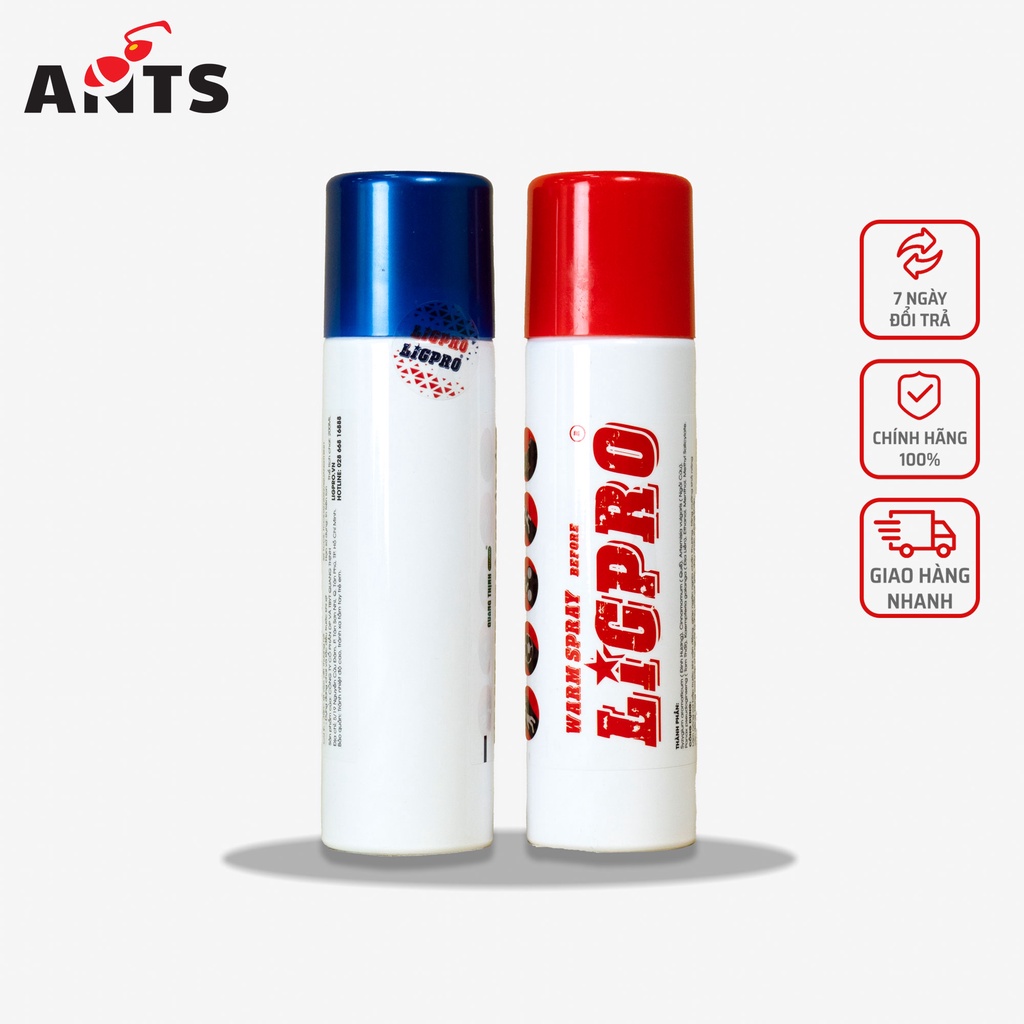Combo 2 Chai Xịt LIGPRO 200ML Nóng và Lạnh Chăm Sóc Cơ Bắp Dành Cho Người Thường Xuyên Vận Động và VĐV Thể Thao