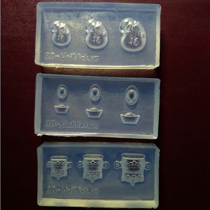 Tài Lộc mini 3 size - Khuôn silicone làm charm trang trí nail, làm phụ kiện trang sức thời trang