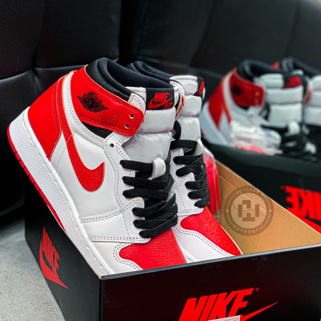 Jordan 1s cổ cao đỏ trắng heritage