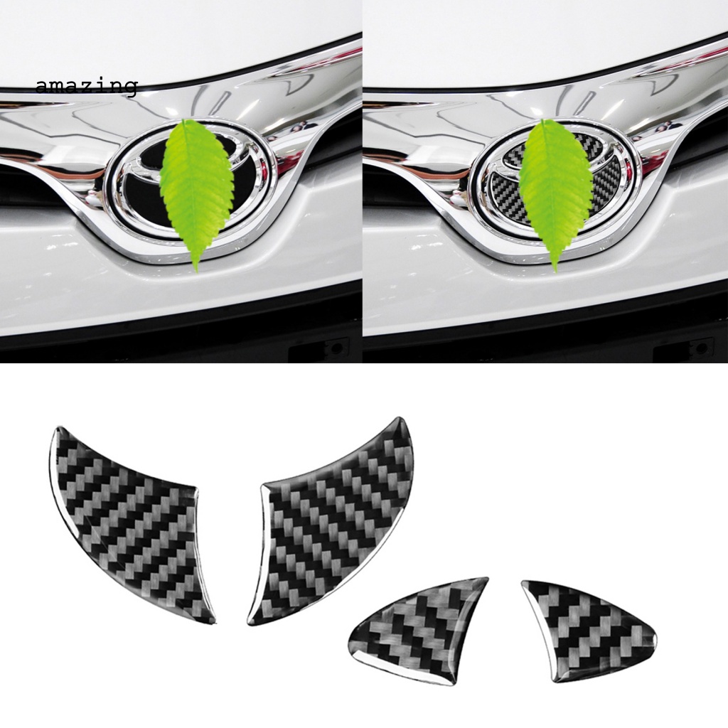 Bộ 4 Miếng Dán Logo Phía Trước Chống Ăn Mòn Cho Toyota Corolla 2014-2018