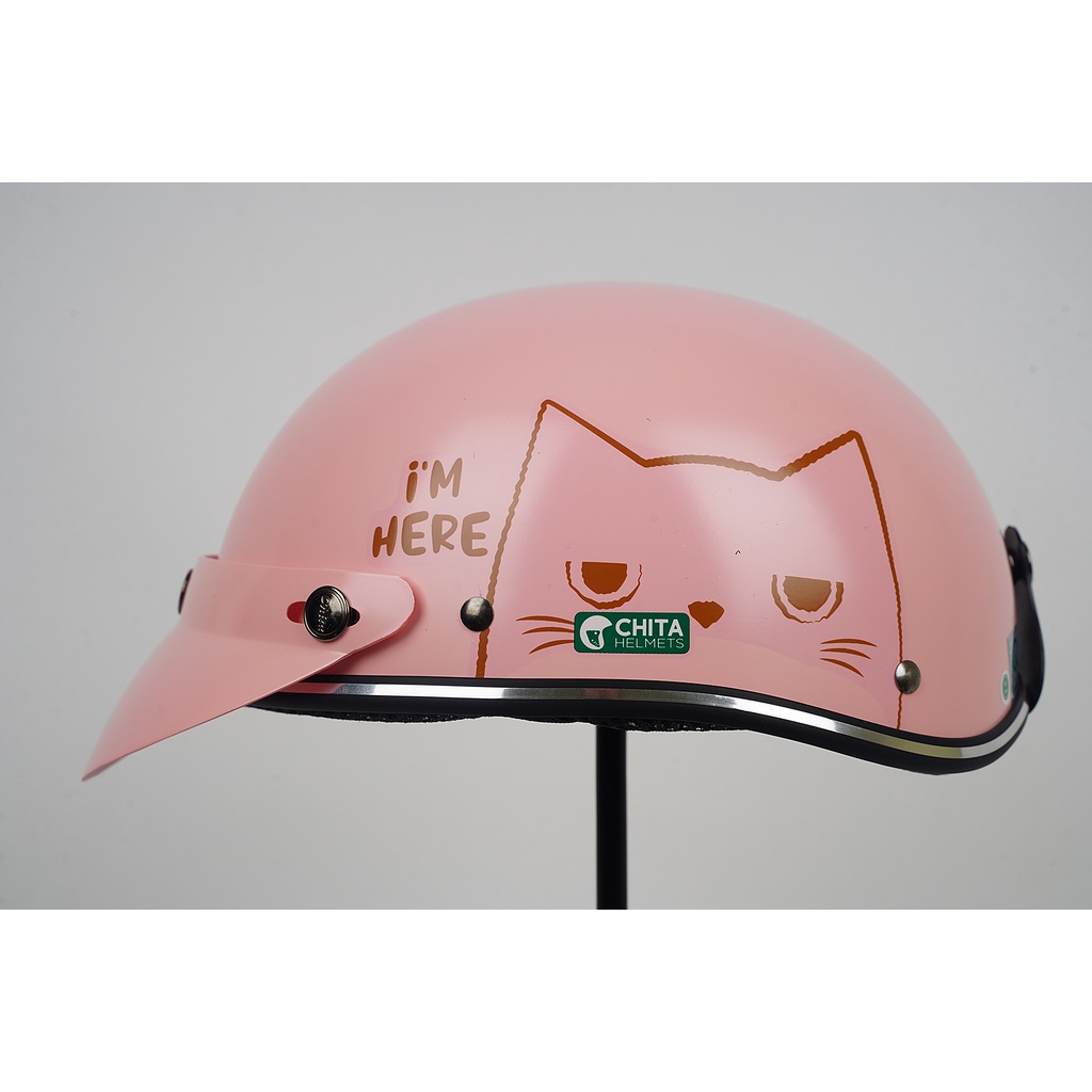 Mũ Bảo Hiểm 1/2 Đầu CHITA HELMETS CT6B1 Tem I need A Cat