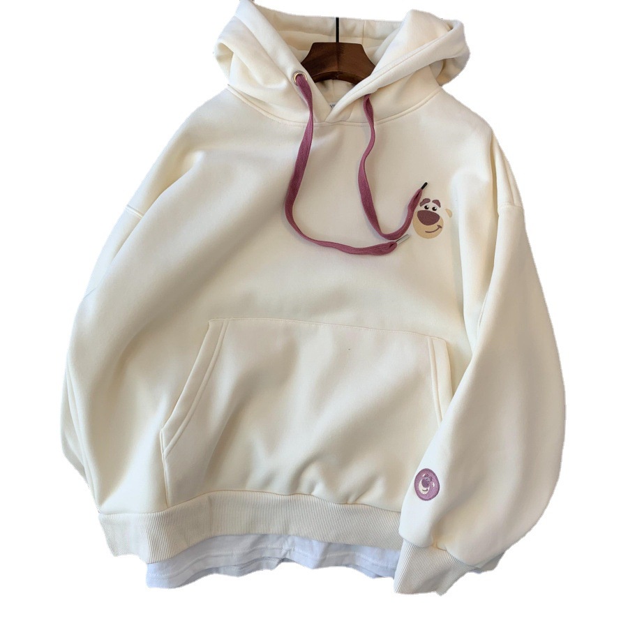 Áo Hoodie Giả Hai Mảnh Thêu Họa Tiết Chú Gấu / Quả Việt Quất Hoạt Hình Thời Trang Mùa Đông Cho Nữ | BigBuy360 - bigbuy360.vn