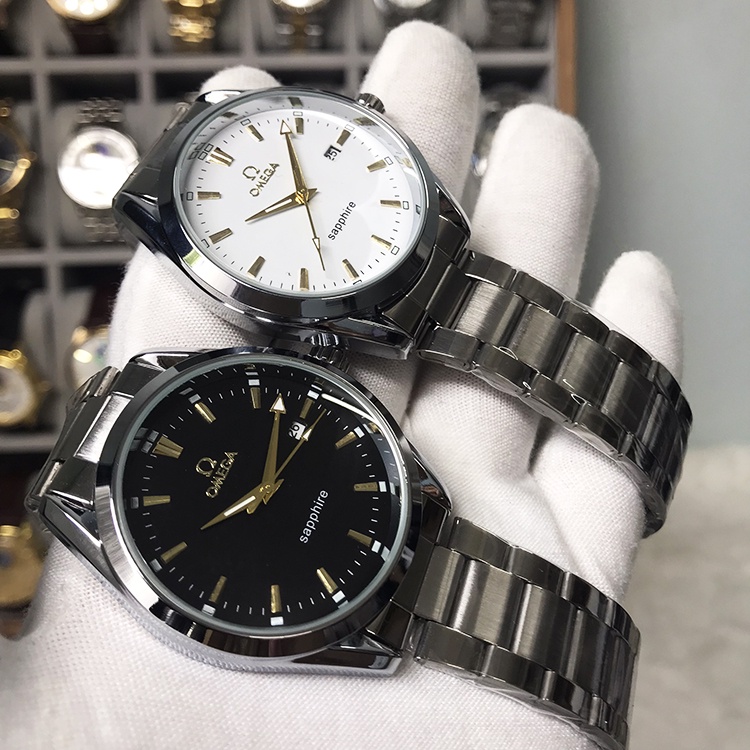 Đồng hồ Nam Omega, Đồng hồ Nam OMG05 Dây da cao cấp, Mặt tráng Sapphire chống xước, chống nước bảo hành 12 tháng