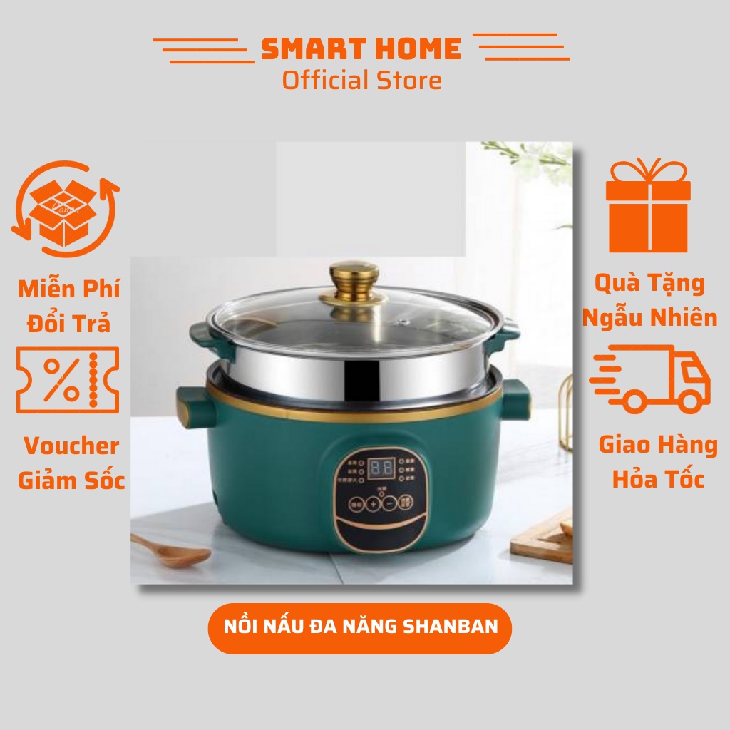 Nồi Nấu Đa Năng,Chảo Điện,Nồi Lẩu Điện Mini ELECTRIC COOKER POT SHANBAN