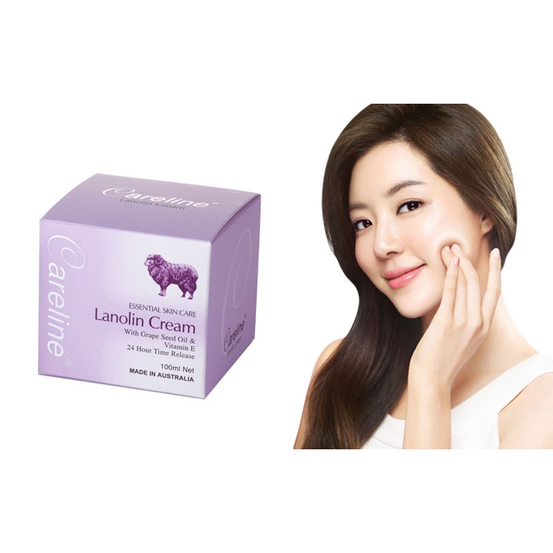 [ Kem Dưỡng Da Mỡ Cừu CARELINE Lanolin Cream] Kem Dưỡng Da Mỡ Cừu Lanolin Cream 100ml-Úc