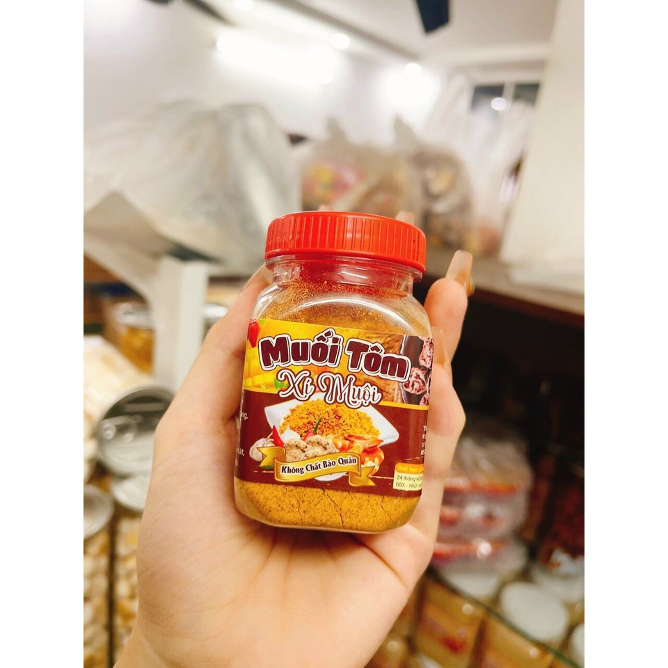 Muối tôm xí muội không chất bảo quản thơm ngon hảo hạng 1 hủ 60gram. Hình ảnh thật do shop tự chụp. Có date rõ ràng.