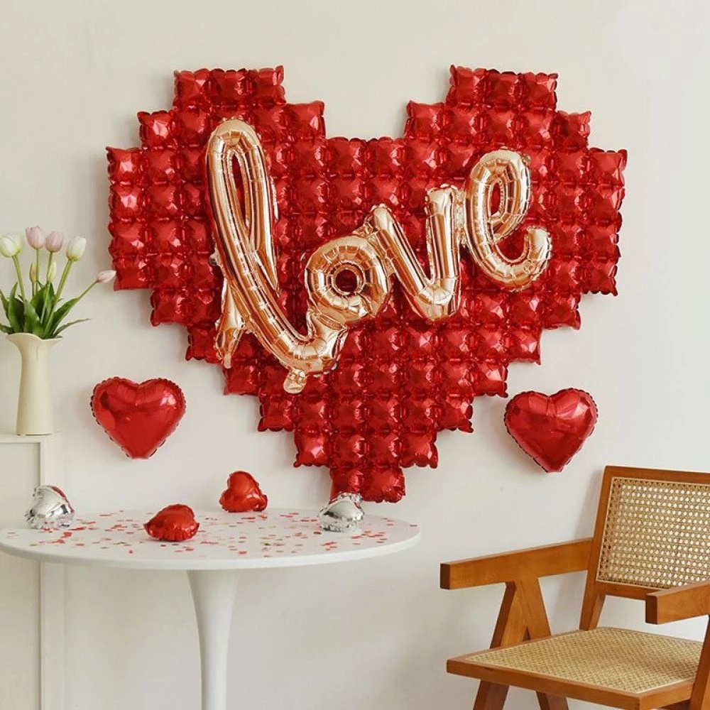 Bong Bóng Lá Nhôm Hình Trái Tim Màu Vàng Hồng Chất Lượng Cao Trang Trí Tiệc Cưới / Sinh Nhật Cho Người Lớn Và Trẻ Em