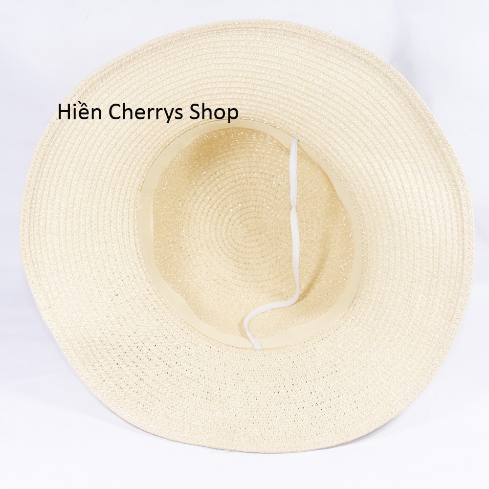 Nón đi biên nữ mùa hè găn nơ vải và bông hoa lớn cực dễ thương phù hợp cho các bạn nữ đi chơi và du lịch