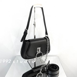Túi xách nữ 1992 s t u d i o / CARYN BAG / màu đen 2 dây đeo vai, đeo chéo phối xích phụ kiện sành điệu