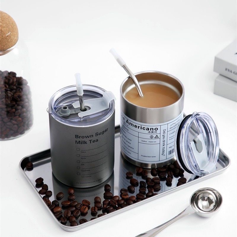 Ly Giữ Nhiệt Inox 304 Tặng Kèm Ống Hút