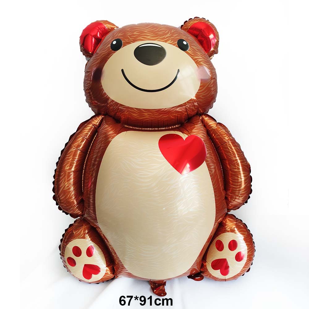 Bong Bóng Hình Gấu Bằng Màng Nhôm Kích Thước 91 * 67cm Trang Trí Tiệc