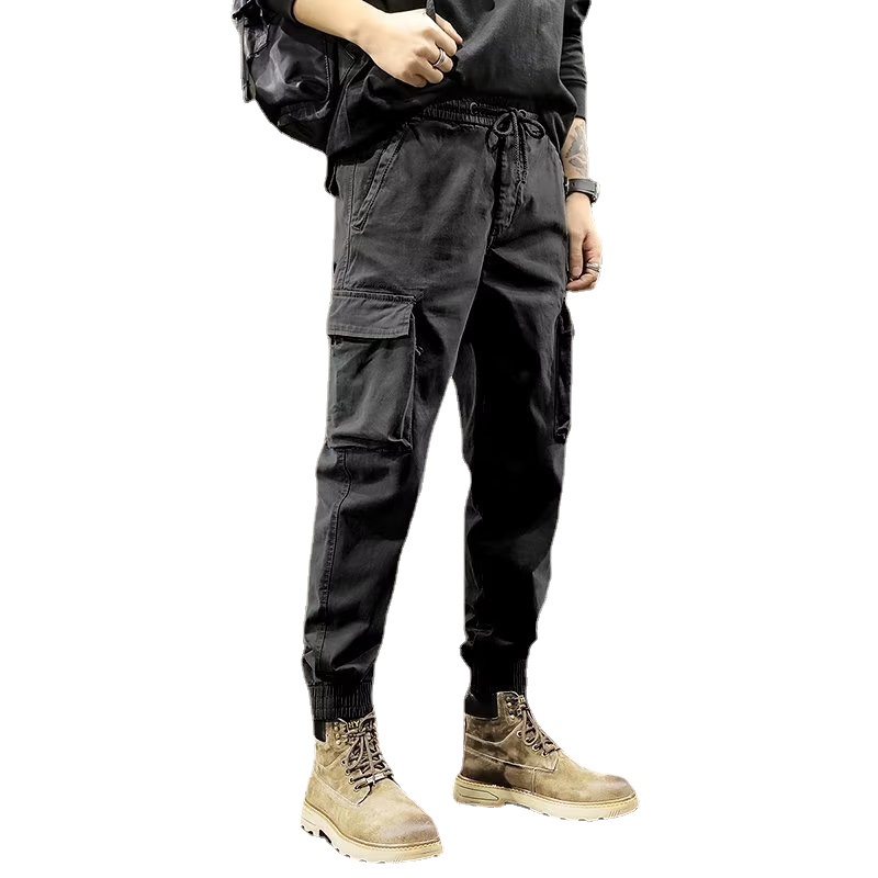 Quần Dài Dáng Rộng Lưng Thun Co Giãn Tốt Kiểu hip-hop Đường Phố Nhật Bản Cá Tính Cho Nam