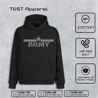 Áo khoác Hoodie Unisex nam nữ Black ARMY Star