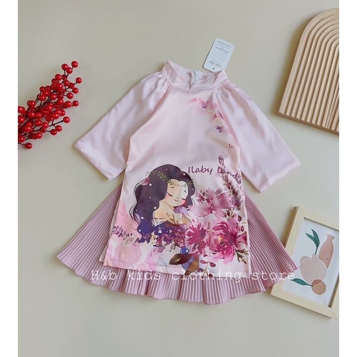áo dài lụa công chúa hb bé gái