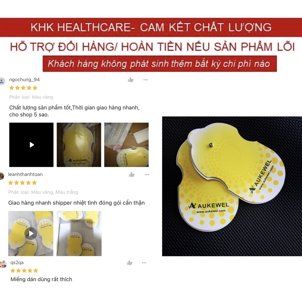 Miếng dán điện xung AUKEWEL vàng dùng cho máy điện xung AUKEWEL (1 CẶP)