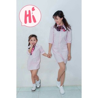 [Giao hỏa tốc] Đầm đôi mẹ và bé  - Áo dài Hiếu Hạnh