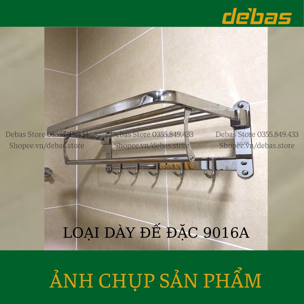 Vắt khăn giàn máng khăn nhà tắm gắn tường inox sus 304 đa năng cao cấp Debas VK9016