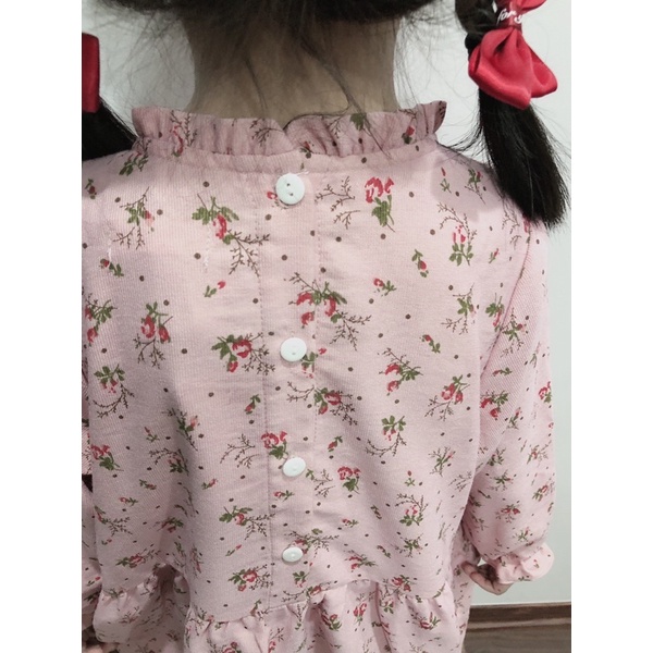 Váy đầm nhung tăm hoa nhí cho bé gái