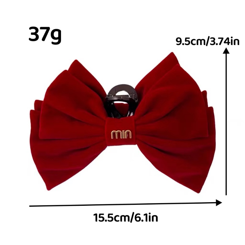 Kẹp Tóc Hình Nơ Màu Đỏ Phong Cách Giáng Sinh Thời Trang Thu Đông Cho Nữ