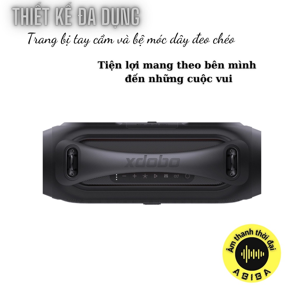 Loa bluetooth xách tay Xdobo Vibe plus công suất lớn 80w bass cực mạnh pin trâu có đèn led nháy theo nhạc VBPL80