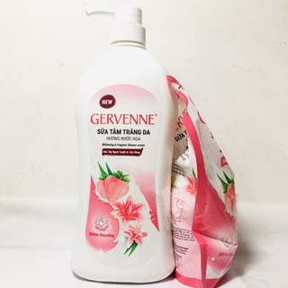 Sữa tắm Gervenne trắng da hương nước hoa Dâu tây Bạch Tuyết & Lily Hồng 900g