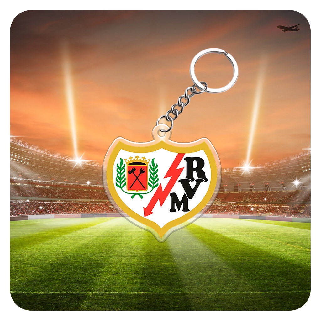 Móc khóa mica logo đội bóng Rayo Vallecano cho bạn bè