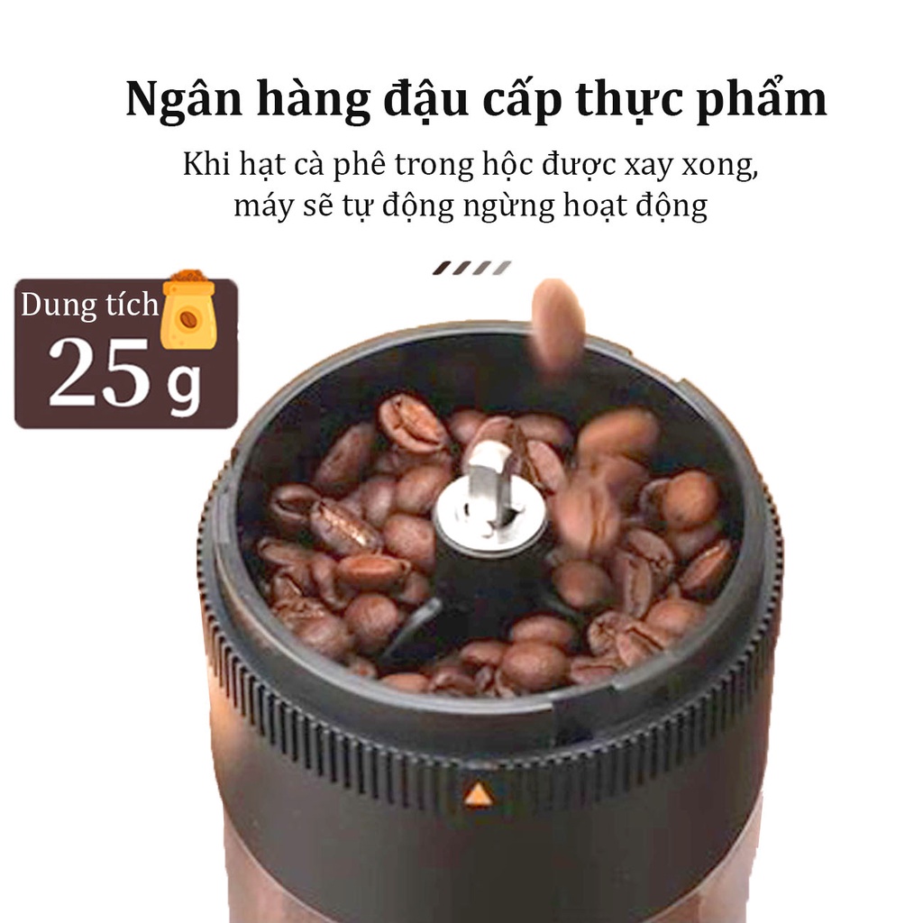 Máy xay cà phê Tự Động Bằng Điện Máy xay cafe Sạc USB Tiện Máy Xay Hạt Cà Phê + 1 Bàn chải làm sạch Coffee grinder DODO
