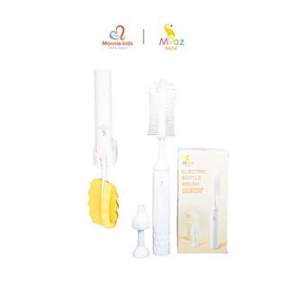 Bộ cọ rửa bình sữa cho bé chạy điện Moaz Bebe MB047 chất liệu silicon và chổi mút - Monnie Kids