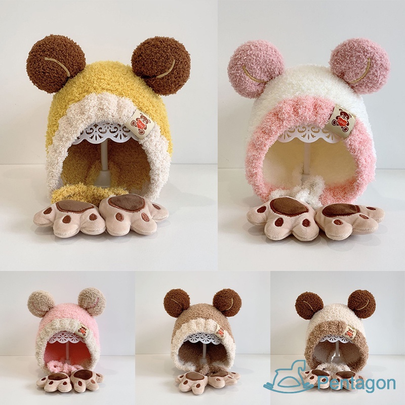 Nón Giữ Ấm Tai Gấu Hoạt Hình Dễ Thương Cho Bé