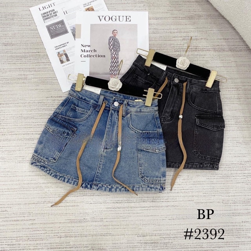 CHÂN VÁY BÒ RÚT DÂY TÚI HỘP DÁNG BASIC HÀNG QCL1 MS28179 (G1-2)